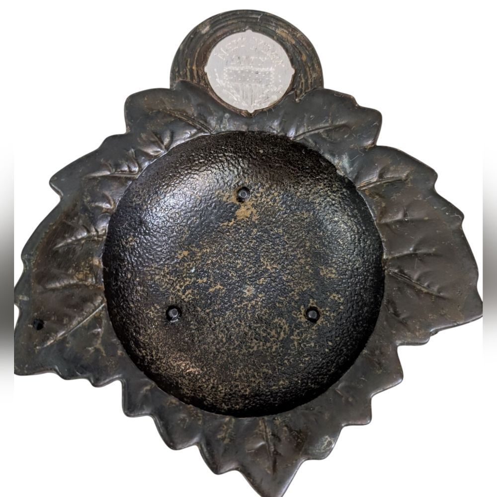 Vintage Art Deco Brass Metal Silver Tone New York City Decor Antique Leaf